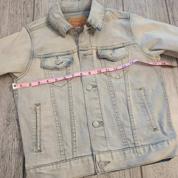 Levi's girls light wash denim jean jacket heavy button down size S 8-10 years - Picture 7 of 9